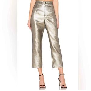 B1 Show Me Your Mumu Metallic Gold-Glitter Hepburn Pant Size‎ Medium